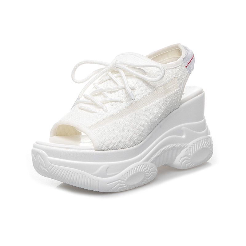 플랫폼 여름 샌들 비치 캐주얼 여성용 샌들 메쉬 오픈 샌들