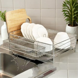 연마제 없는 식기건조대 304 풀 올 스텐 1단 식기 건조대