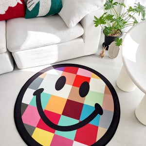 블랑쉬 컬러플 스마일 원형 러그 100x100