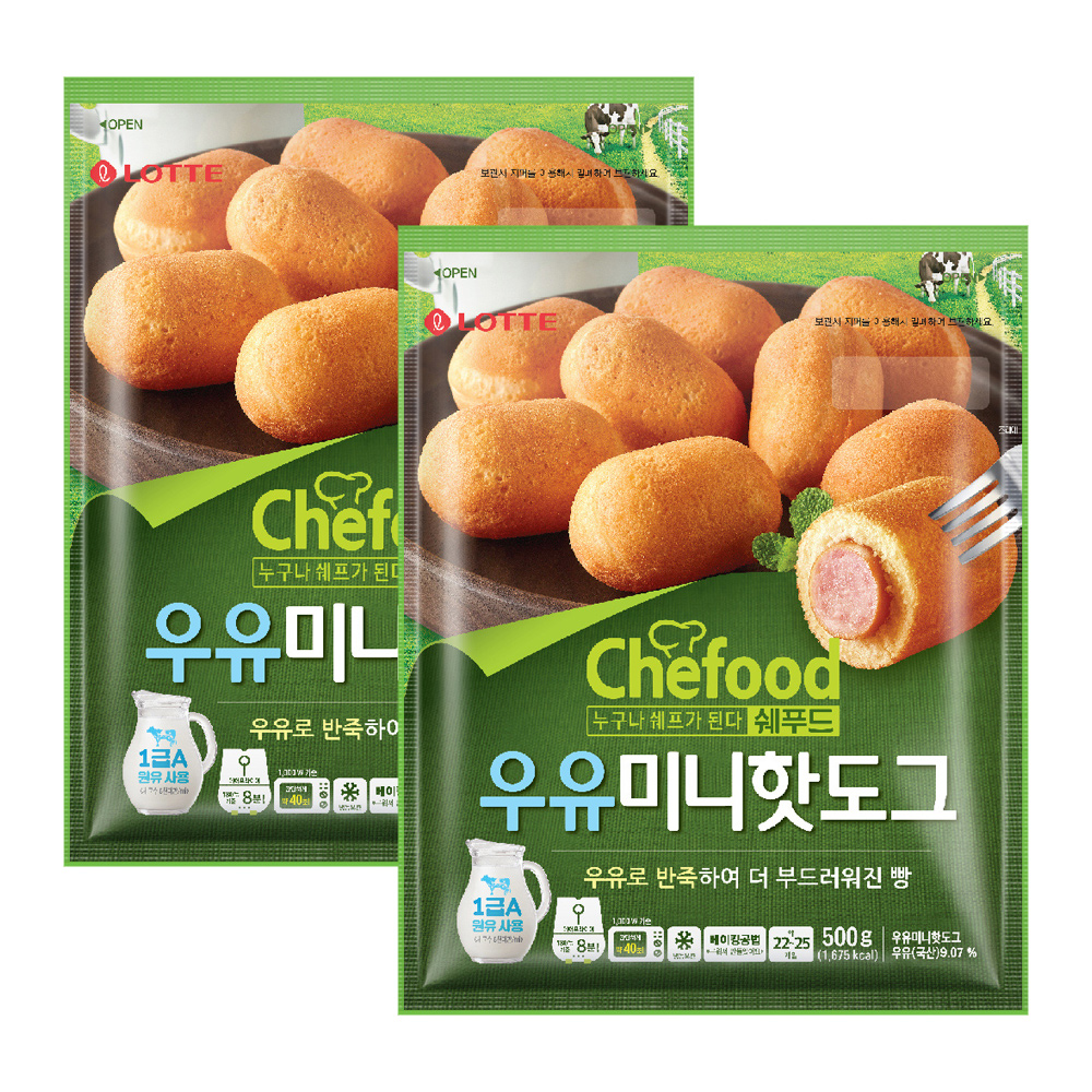 롯데 쉐푸드 우유미니핫도그 우유