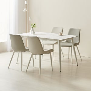 라로퍼니처 폴로 1400 포세린 통 세라믹 4인 식탁 세트 (식탁+의자4)