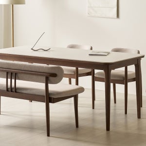 모모드 노엘 원목 포세린 식탁세트 테이블1+벤치1+의자2, 1400mm, 티라미슈 세라믹