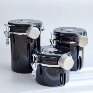 프리즈마 베큠 씰 커피 캐니스터 블랙 원두 밀폐 보관용기 원두 보관통 아로마밸브 탄소배출