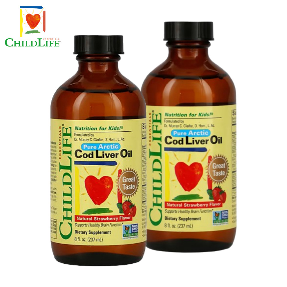 차일드라이프 키즈 오메가 DHA <b>코드 리버 오일 리퀴드</b> 237ml 2통세트 딸기향