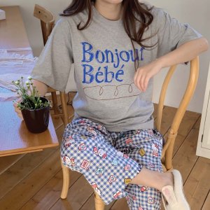 봉쥬르 브레드 반팔티 티셔츠 이너티 감성 코튼 3col
