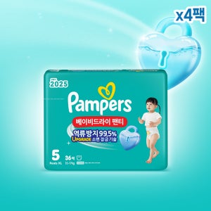 팸퍼스 2025 베이비드라이 팬티형 기저귀 5단계 (12-17kg) 1박스, 총144매