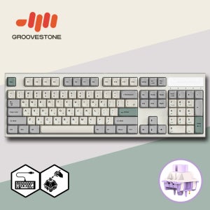 그루브스톤 GV10 수제윤활 104키 유선 기계식 키보드 라이트G, 저소음밀키축, 38g