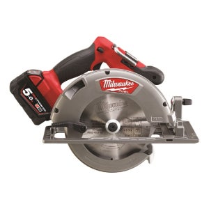 밀워키 충전 원형톱 190mm 18V 5.0Ah M18 CCS66-502X 배터리2개