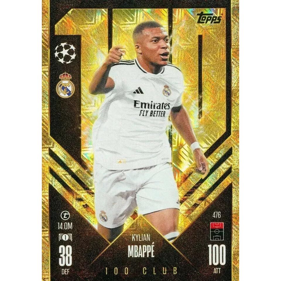 매치 Attax 2024 2025 킬리안 음바페 100 클럽 트레이딩 카드
