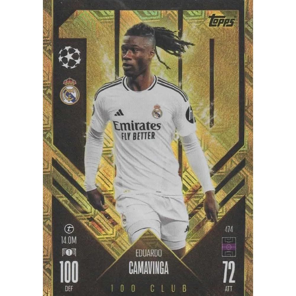 매치 Attax 2024 2025 Eduardo Camavinga 100 클럽 트레이딩 카드