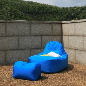 보니타 야외빈백 블랙에디션 에덴 WE500 완벽방수 풋스툴세트 빈백소파