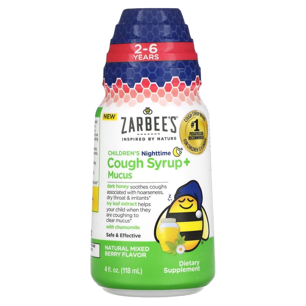 Zarbees 칠드런스 나이트타임 <b>코프 시럽</b> 뮤커스 혼합 베리 118ml <b>4</b> fl oz
