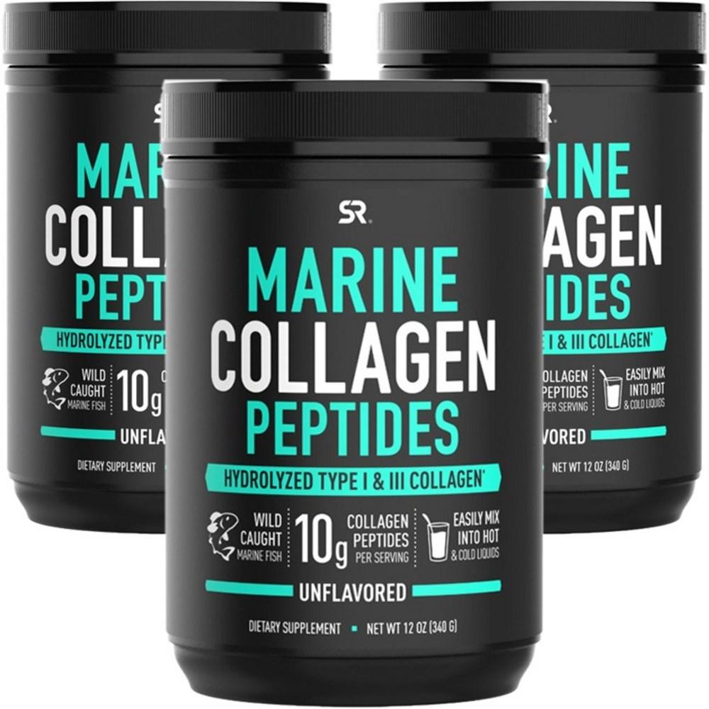 스포츠리서치 <b>마린 콜라겐 펩타이드 340g</b> 3개