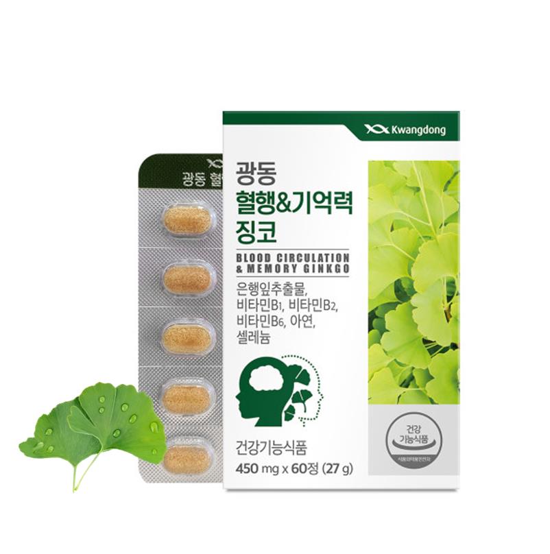 혈행 기억력 징코 은행잎 추출물 아연 셀렌
