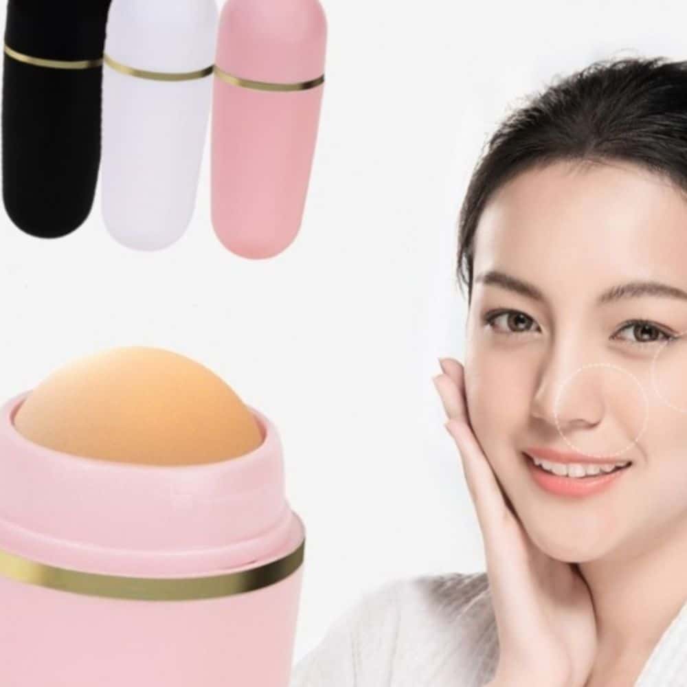 얼굴기름종이 자연 화산석 오일 컨트롤 롤러 얼굴 기름 유분 피지 제거 흡입볼 휴대용