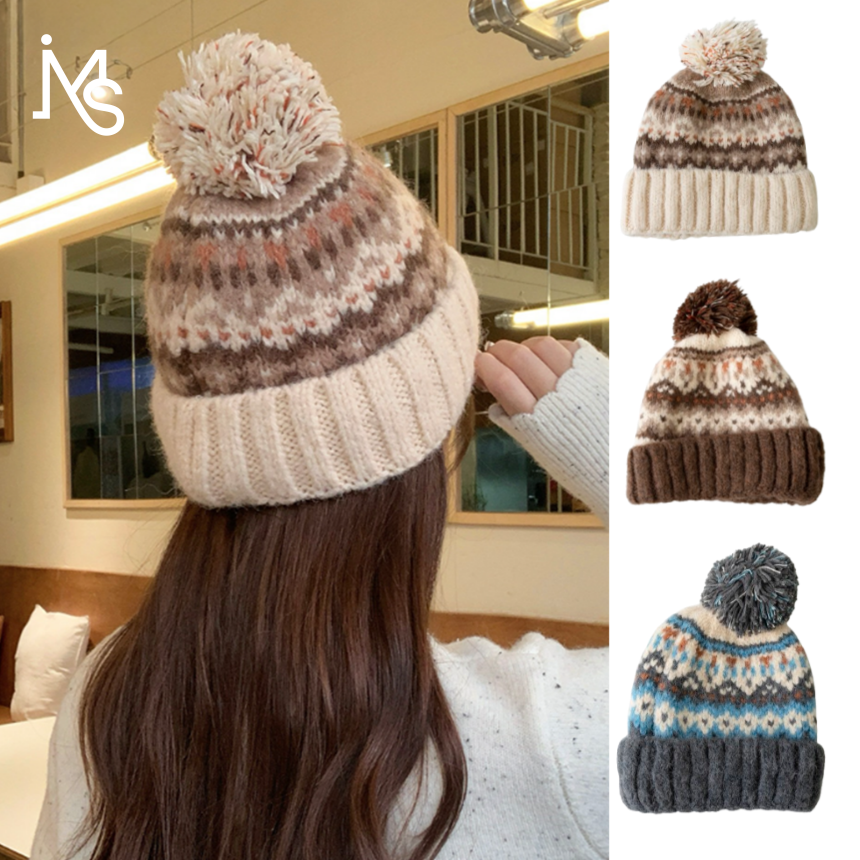 방울털모자 비니 겨울 방한 드누 겨울 귀달이 모자