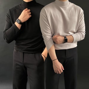 1+1 남자반폴라니트 머슬핏반폴라 남성터틀넥니트