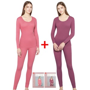 BYC 여성 내의 순면 40수 긴팔 내복 세트 1S+1S ISB7214