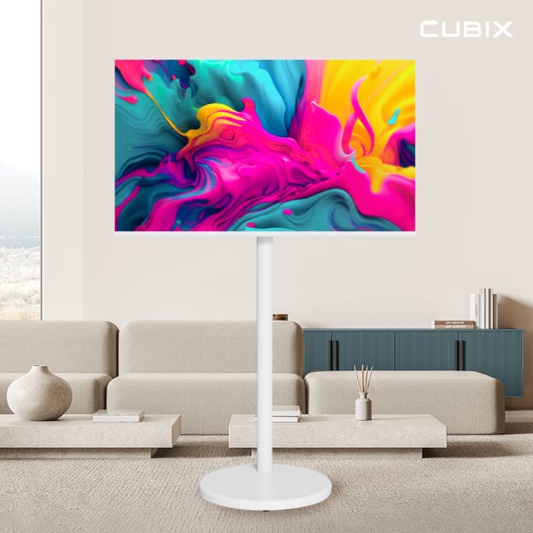 큐빅스전자 무빙큐빅스 삼탠바이미 화이트에디션 81cm(32인치) FHD QLED 스마트티비 X2 셋트 이동식 TV 삼텐 중소바이미