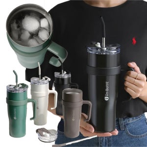 스테인레스 대용량 군대 얼음안녹는 빨대 손잡이 텀블러 고무패킹 1200ml