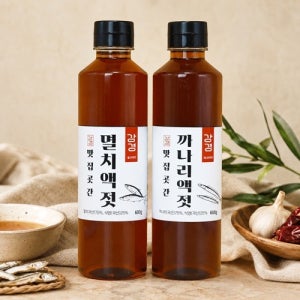 [세트상품] 맛집곳간 강경 국산 멸치액젓 원액 1개 &까나리액젓 원액 1개 600g