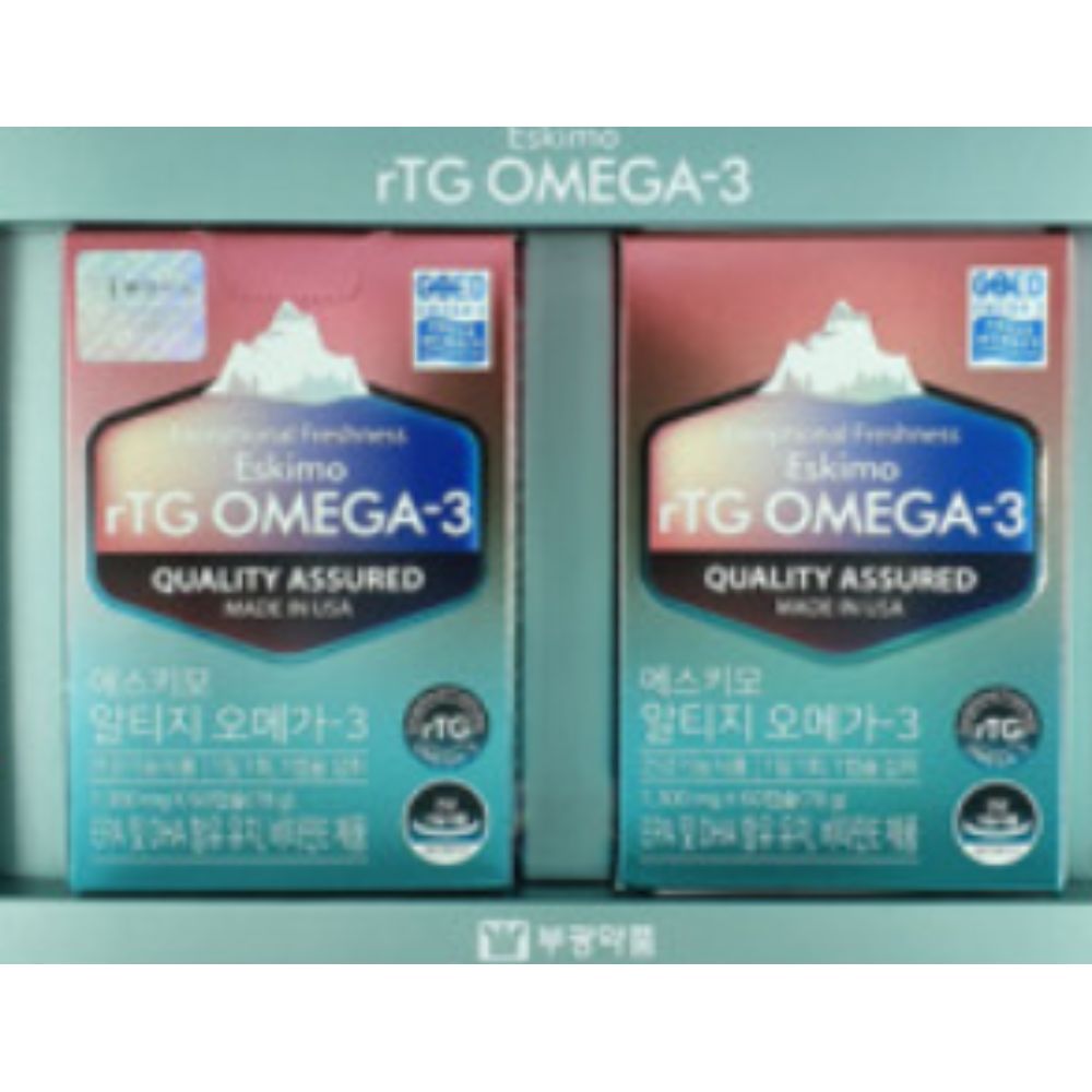 에스키모 오메가 알티지 오메가3 <b>직장인</b>영양제선물 1300mg x 60캡슐 x2 (120캡슐)