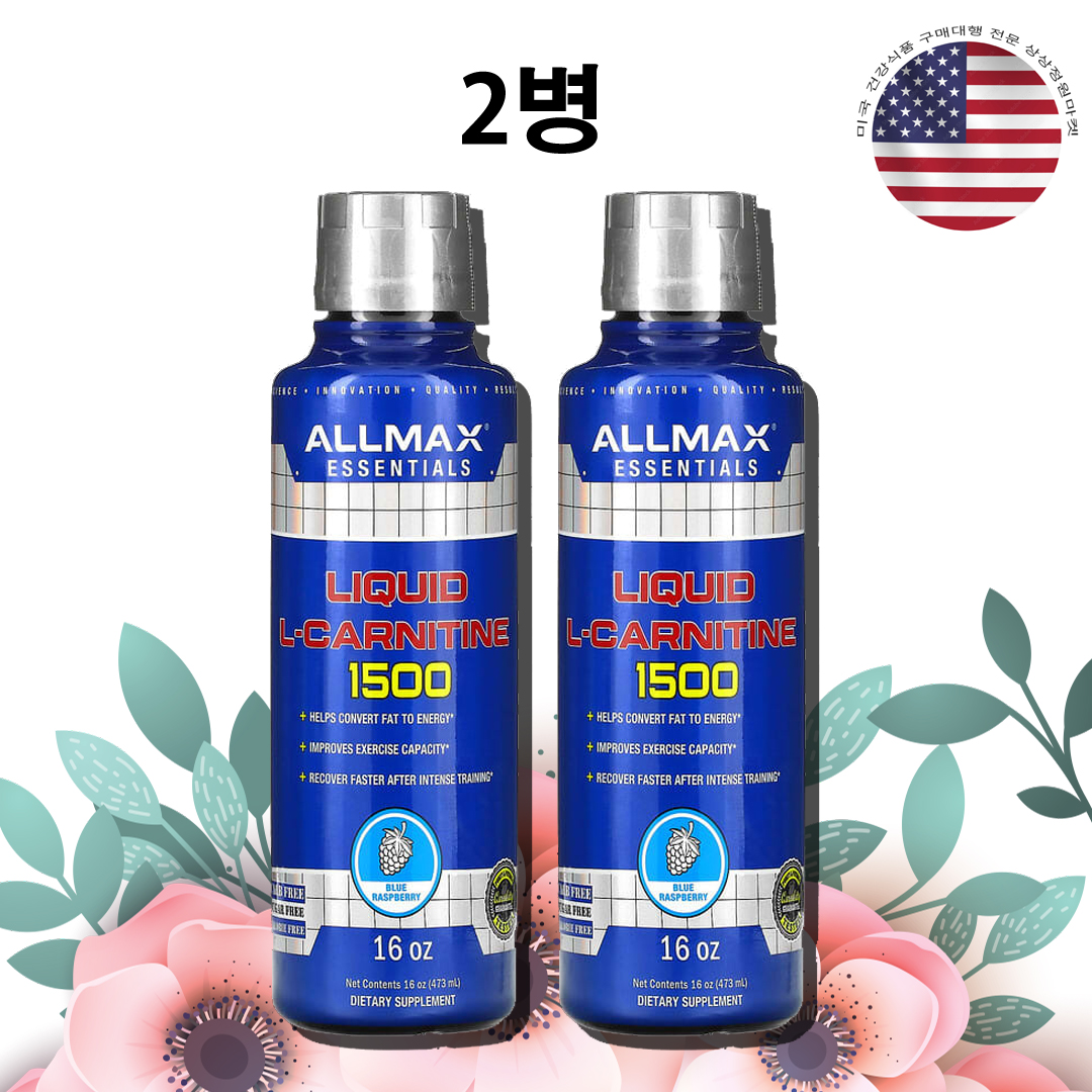 <b>올맥스</b> 카르니틴 1500mg 32회분 라스베리맛 <b>비타민 B1</b> B12 B5 X 2병