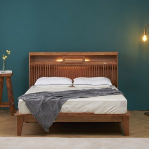 퀸LED 고무나무원목침대 프레임 베스트리뷰시 이케아 도마