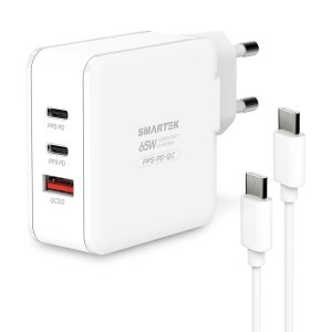 스마텍 초고속 65W 충전기 3포트 노트북 핸드폰 휴대용