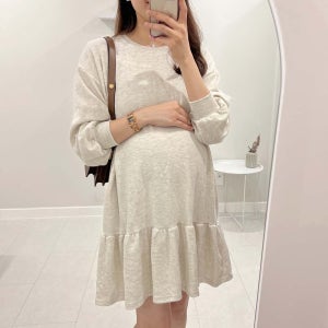 세일상품 프릴 봄 롱 맨투맨 미니원피스 임산부 만삭 촬영 임부복 빅사이즈 티셔츠