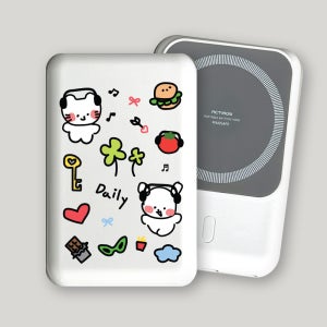 [맥세이프 무선 보조배터리] 데일리댕냥 5000mAh 비상충전용 C타입 유무선 led표시