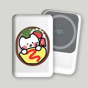 [맥세이프 무선 보조배터리] 도시락 댕냥 5000mAh 비상충전용 C타입 유무선 led표시