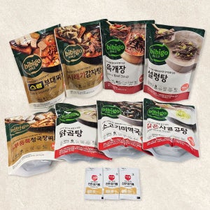 비비고8개세트(스팸부대찌개 감자탕 육개장 설렁탕 닭곰탕 소고기미역국 청국장 사골곰탕)