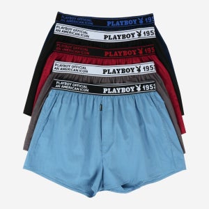 플레이보이속옷 언더웨어 국내산 남성 면트렁크 순면 사각팬티 코튼 남자팬티 5매