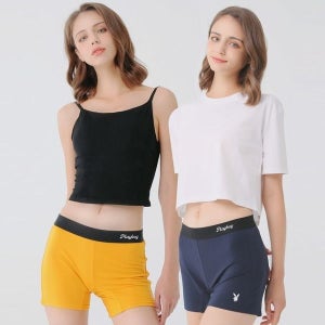 플레이보이속옷 여성 레이온 사각팬티 여자 슬림핏 인견 트렁크 팬티 3매