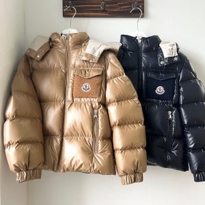 26FW 몽클레르 키즈 YULE 다운 패딩 점퍼 네이비 베이지 1A00066597YX