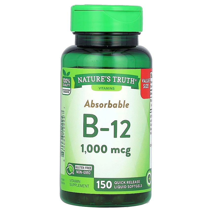 <b>네이처스트루</b> B12 1000mcg 퀵 릴리스 액상 소프트젤 150정