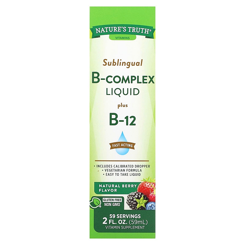 <b>네이처스트루</b> 비타민 서블링구얼 액상 플러스 비타민 B12 베리 59ml