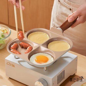 국산 인덕션 4구 후라이팬 세라믹 코팅 6중 통주물 나눔 에그팬