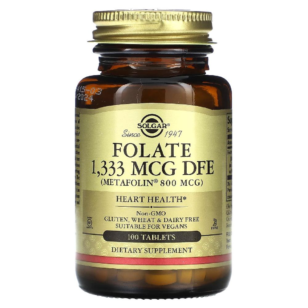 솔가 활성엽산 Folate 800mg 100정 활성형엽산 Folic Acid 메타폴린