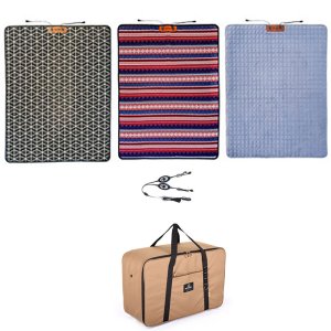 유캠프 탄소 온열 매트 2인용 진그레이 DC 12V+캐리백 수납가방 포함 전기 매트 차박