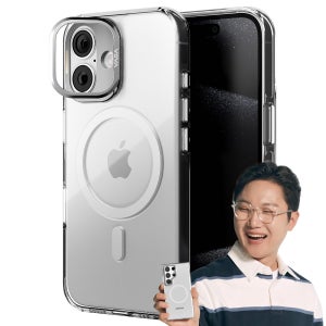 보바 아이폰 링스탠드 맥세이프 케이스 실버클리어, 아이폰16