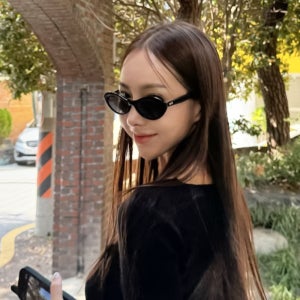 마르카토 선글라스 비비 BIBI 캣아이 오벌형 뿔테 1 블랙