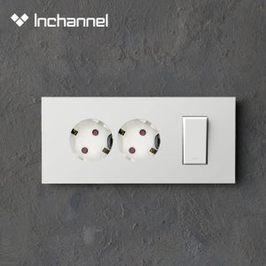 인채널 레아 스위치부콘센트 매립 콘센트스위치 2구 IWL41 조명스위치 가구 화장대 인테리어