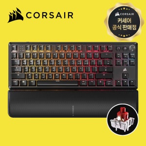 [국내정발] 커세어 K70 RGB CORE TKL 무선 게이밍키보드 블랙, 적축