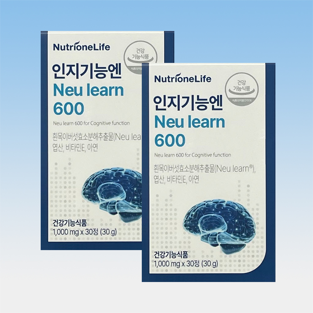 뉴트리원 인지기능엔 뉴런 600 흰목이버섯효소분해 추출물 30정 2박스 2개월분