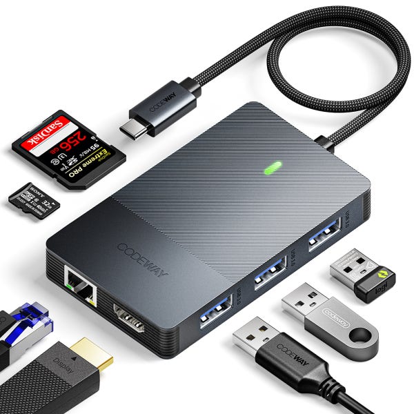 코드웨이 8포트 USB C타입 허브 3.0 4K60hz 멀티허브
