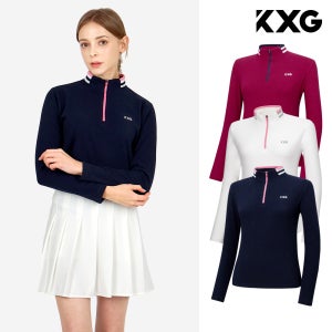 KXG 여성 라운딩 골프 반집업 기모이너티 골프웨어 상의 K9WWSH1990