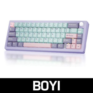 BOYI GMK67-65 미니 기계식 무선 게이밍 키보드 퍼플