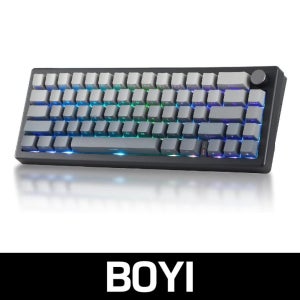 BOYI GMK67-65 미니 기계식 무선 게이밍 키보드 블랙-사이드프린트